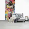 Expressief - Milkshake - Vrouw - Felle kleuren fotobehang vinyl groot -slaapkamer