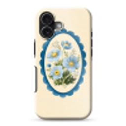 Lijst - Bloemen - Lichtblauw - Illustratie Toughcase MagSafe Apple iPhone 17 klein -3d
