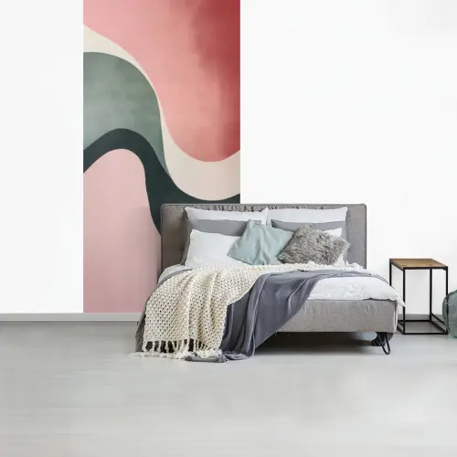 Abstract - Golven - Sierlijk - Roze fotobehang vinyl groot -slaapkamer