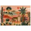 Tijger - Palmen - Cactus - Oranje poster papier klein -3d