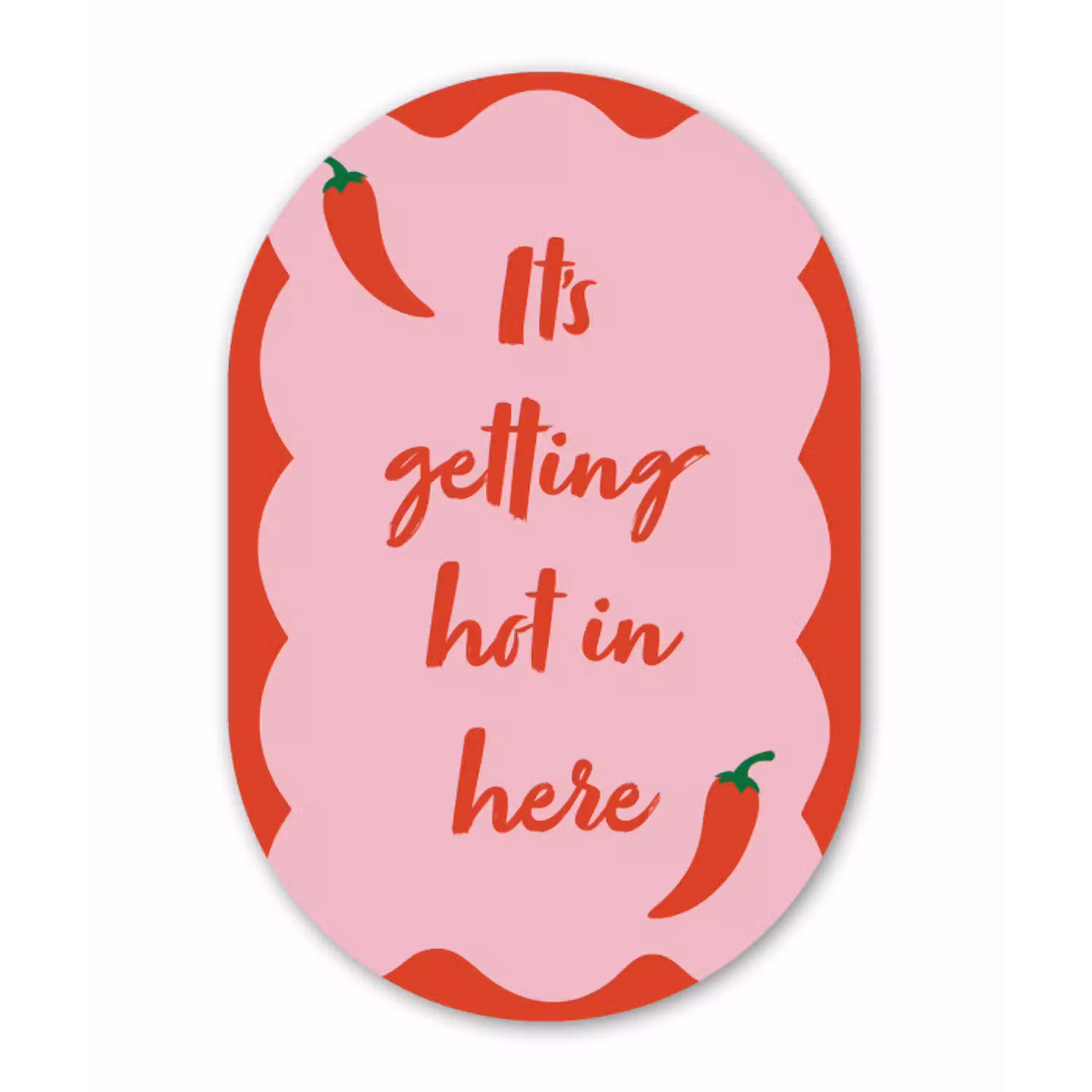 Chilipeper - Red - Hot - Quotes Wandcirkel Ovaal Glas middel -3d