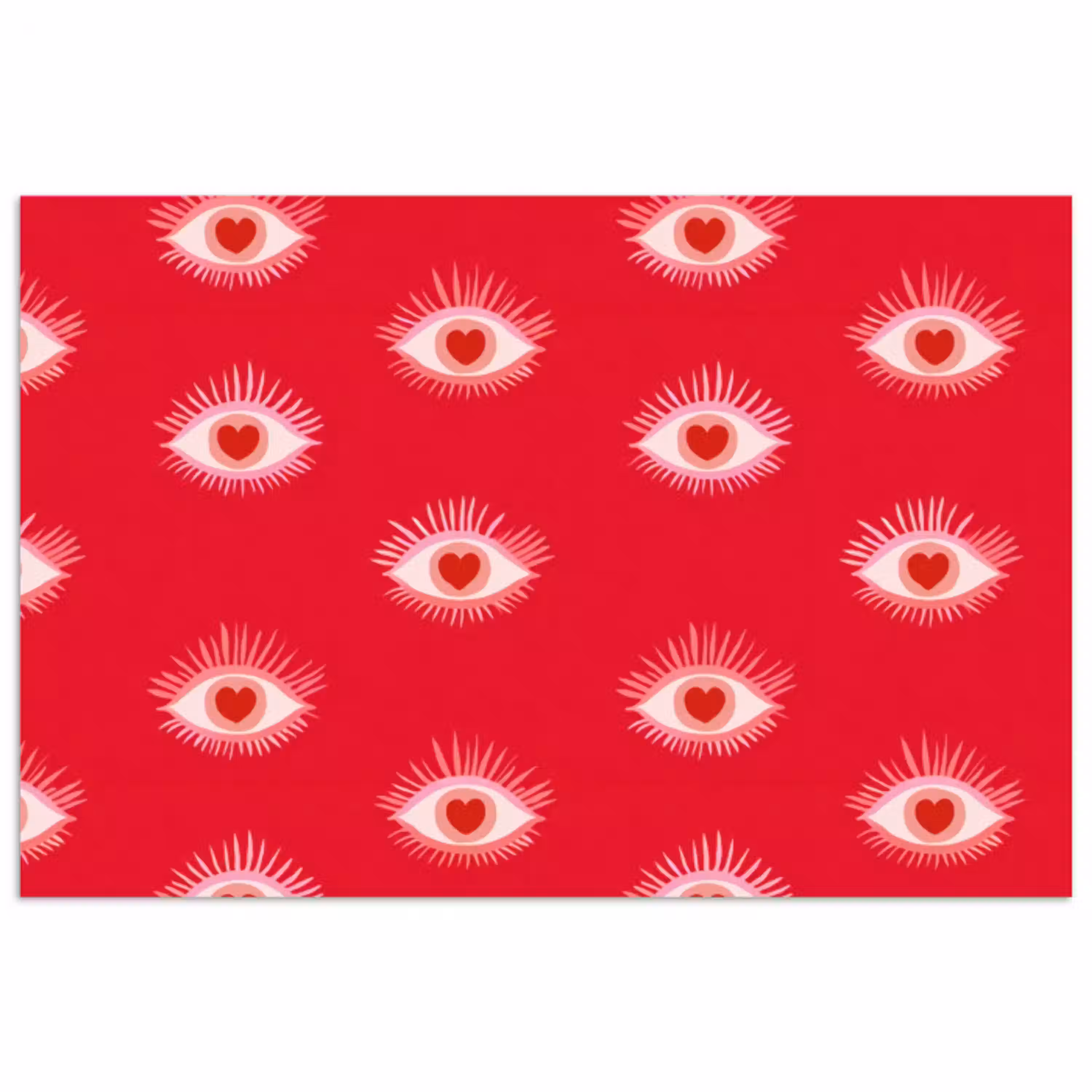 Ogen - Hart - Abstract - Rood - Roze poster papier klein 62 -3d