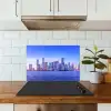 Skyline - Blauw - Wolkenkrabbers - Stad keuken achterwand spatscherm klein -sfeer2