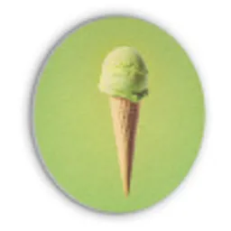 Hoorntje - Schepijs - Groen Akoestische PET Vilt - Rond klein -3d