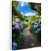 Hortsensia - Pad - Bloemen Tuinposter op houten frame 2 cm dik klein -3d