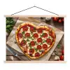 Pizza - Hart - Pepperoni - Tomaat textielposter latten blank klein -3d