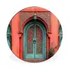 Lantaarn - Deur - Turquoise Wandcirkel aluminium klein -3d