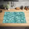Palmbladeren - Sierlijk - Blauw - Groen Inductie beschermer vinyl 3mm klein 276 -sfeer5