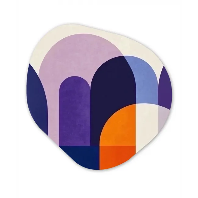 Vormen - Abstract - Grafisch - Oranje Wandcirkel Organisch Forex 3mm klein -3d