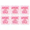 Amore vita sole - Roze - Hartjes onderzetter kurk middel -3d