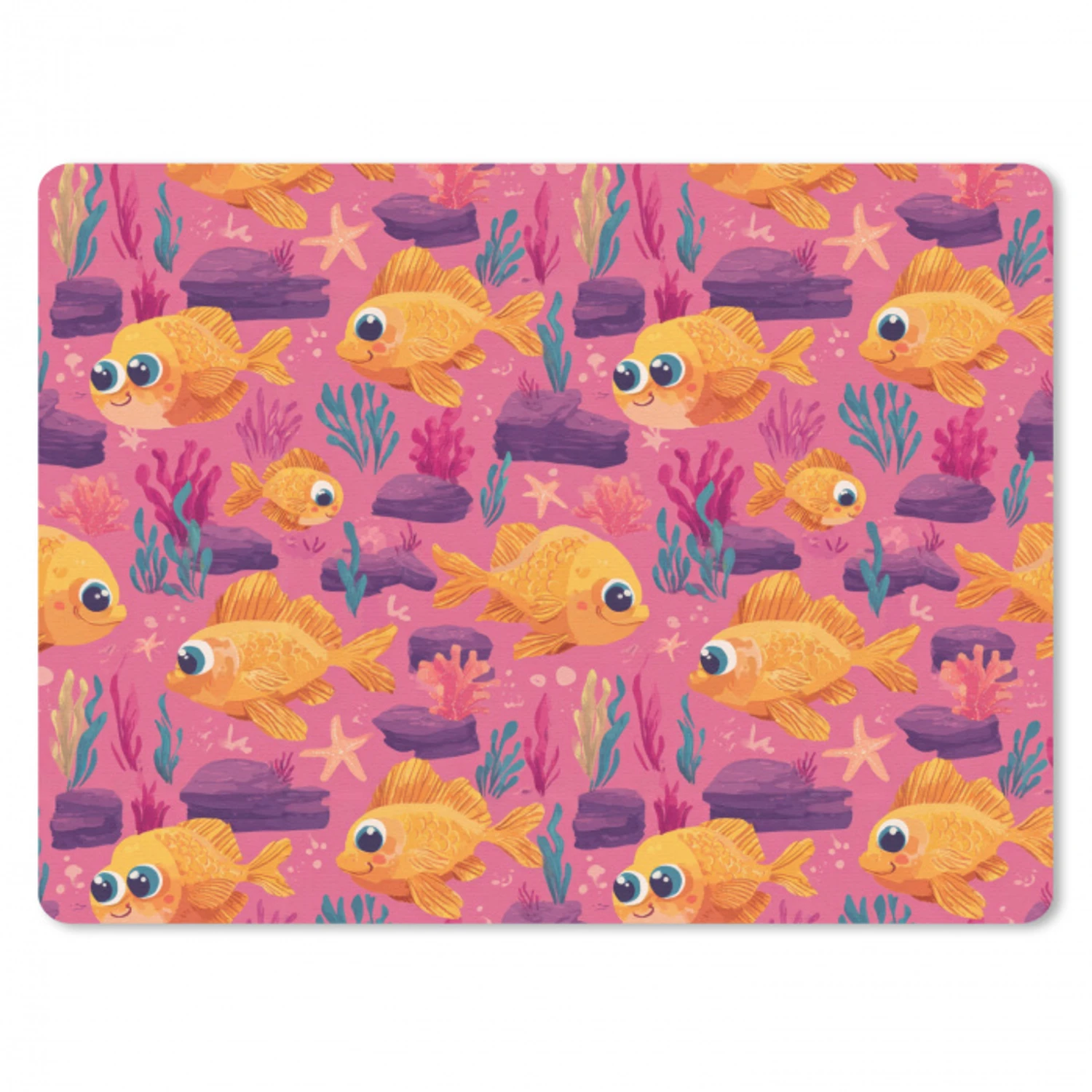 Goudvissen - Koraal - Kleurrijk muismat rubber klein 262 -3d