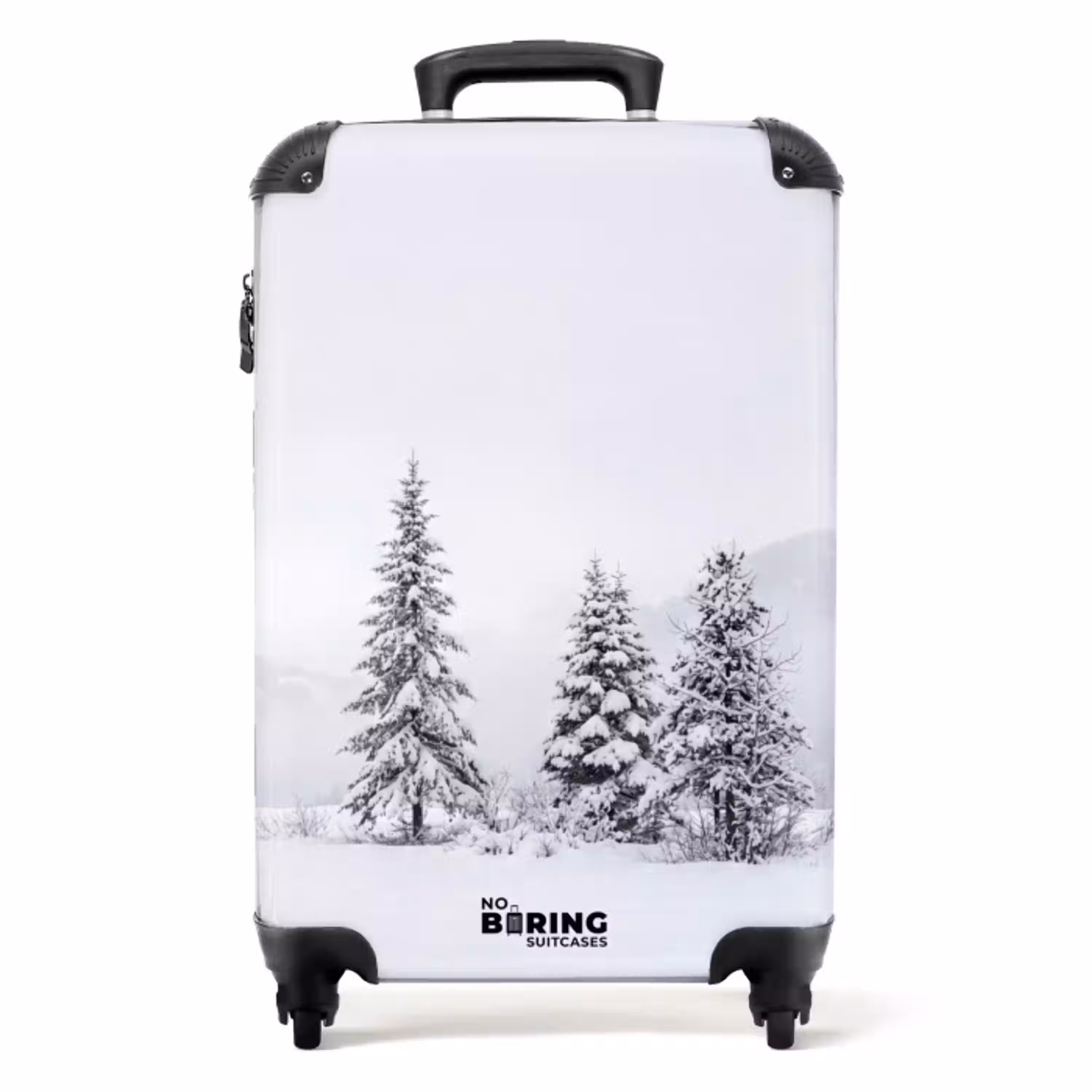 Fijnsparren - Sneeuw - Winter - Landschap - Stilte NBS - Handbagage koffer - Volwassenen Unisex middel -productfoto_recht