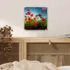 Klaprozen - Toscane - Zon - Rood - Blauw plexiglas 5mm klein -sfeer4