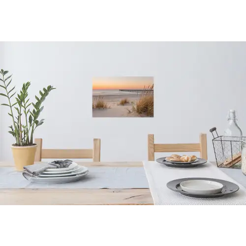 Pier - Zonsondergang - Strand Muursticker klein -eettafel