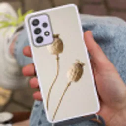 Papaverbollen - Droogbloemen - Minimalistisch - Beige - Rustig Hoesje Samsung Galaxy A52 5G met koord klein -sfeer3