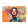 Portret - Vrouw - Abstract - Bloemen Placemat vinyl groot -zzzproduct_Kitchenyeah-website