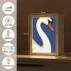 Zwaan - Wit - Snavel - Illustratie Light Box met kabel (Tafellamp) klein -USP_FR