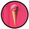 Schepijs - Roze - Hoorntje Fotolijst rond zonder passe partout klein -3d