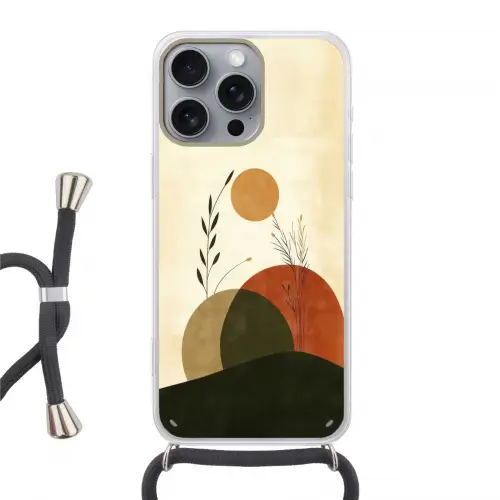 Planten - Abstract - Vormen Hoesje iPhone 16 Pro Max met koord klein -3d