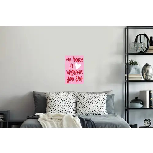Valentijn - Hart - Liefde - Roze Muursticker klein -slaapkamer