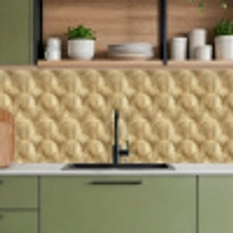 Patroon - Waaier -  Goud keuken achterwand 2 middel 871 -sfeer3