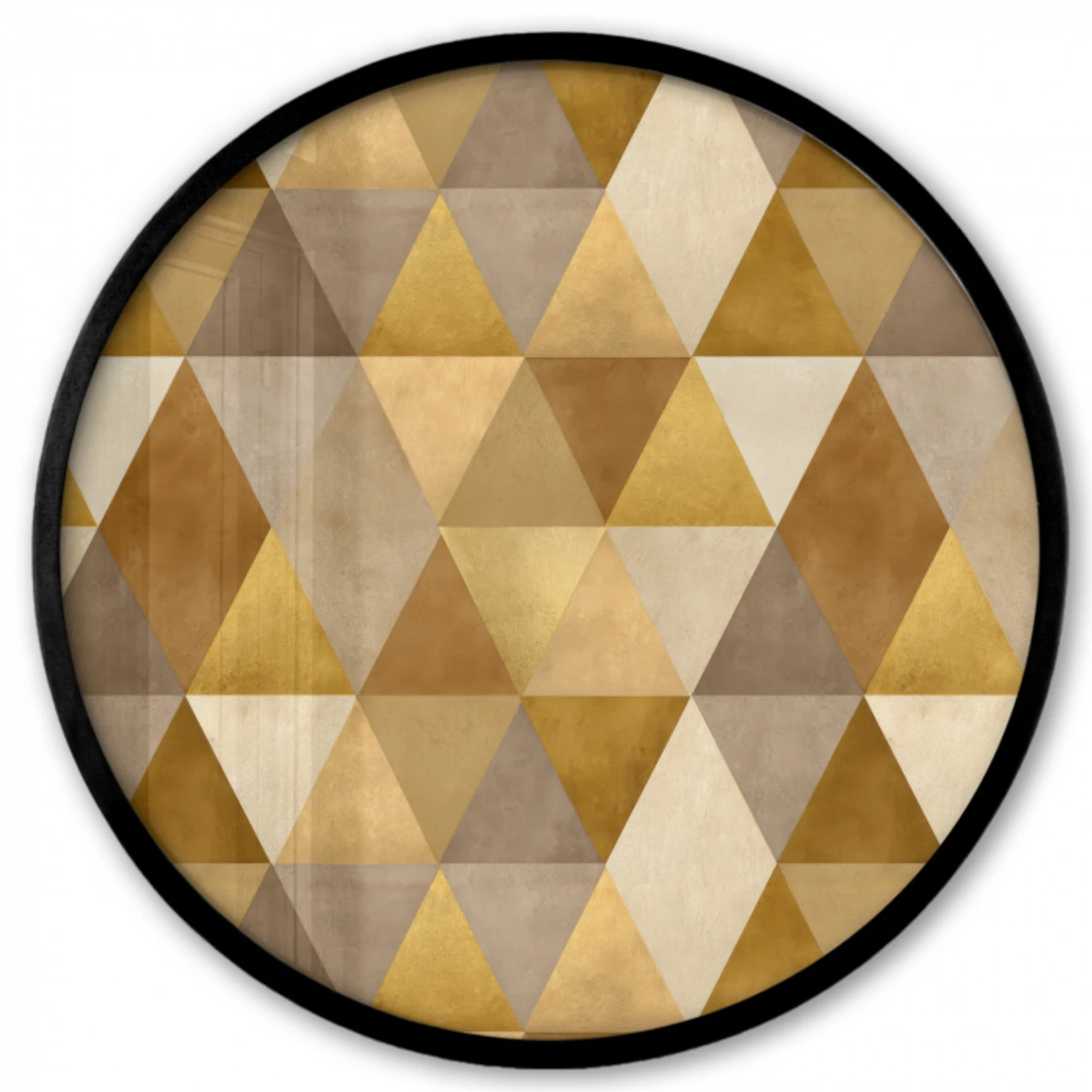 Geometrisch - Driehoek - Goud Fotolijst rond zonder passe partout klein 856 -3d
