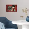 Klassiek - Kerstgroet - Sneeuwpop - Rood poster papier klein -sfeer3