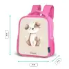 Hond in de kleuren bruin en beige Kinderrugzak - Roze middel -productfoto_formaten