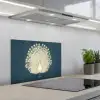 Vogel - Blauw - Vintage keuken achterwand spatscherm klein -3d_schuin
