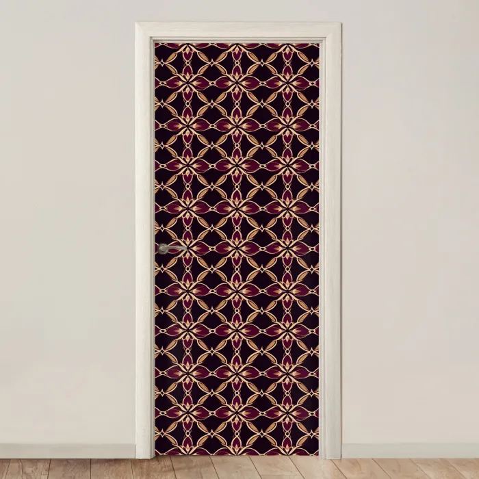 Symmetrisch - Tegel - Burgundy deurposter klein 289 -3d_beige