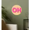 Tekst - Strepen - Roze Wandcirkel behangsticker klein -sfeer2
