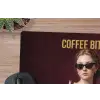 Koffie - Vrouw - Middelvinger muismat rubber klein -closeup