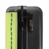 Limegroene achtergrond met donkergroene streepjes NBS - Handbagage koffer - Kinderen Unisex middel -slot