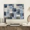 Patroon - Blauw - Vierkanten PET vilt klein -sfeer1