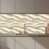 Lijnen - Golvend - Crème keuken achterwand 2 middel 871 zz_3dshopping