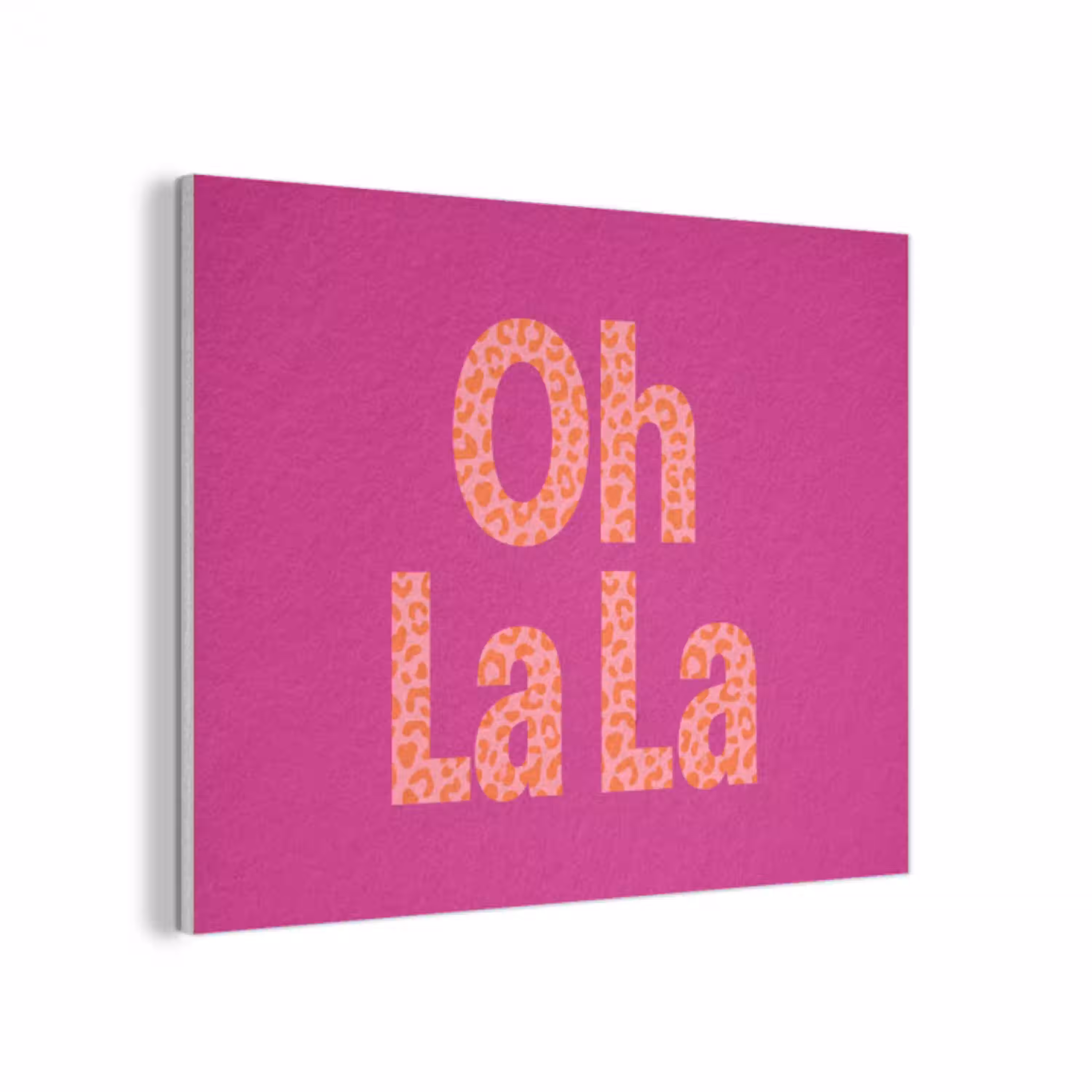 Oh la la - Luipaardprint - Roze PET vilt klein -3d