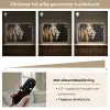 Portret - Leeuw - Abstract - Goud Light Box met batterij (Wandlamp) middel -USP_dimbaarNL