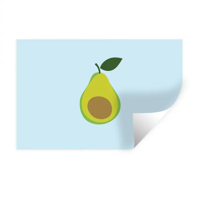 Avocado - Illustratie - Groene - Vrucht Muursticker klein -3d