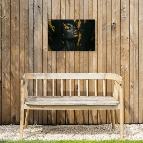 Gezicht - Vrouw - Verfspatten - Abstract Tuinposter op houten frame 2 cm dik klein -sfeer4