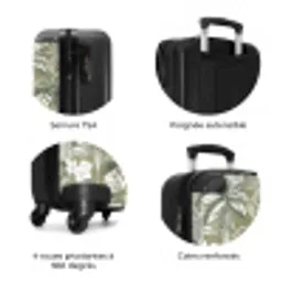 Botanisch - Bloemen - Groen NBS - Handbagage koffer - Volwassenen Unisex middel zzzzzzzbolletjes_FR