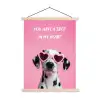 Hartjes - Hond - Valentijn - Roze textielposter latten blank klein -3d