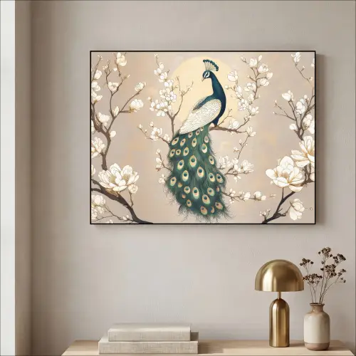 Pauw - Tak - Bloemen Textielframe zwart klein -sfeer2