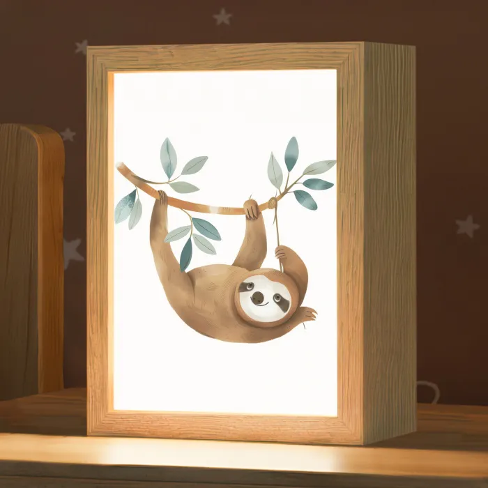 Luiaard - Dier - Jungle dieren Light Box met kabel klein -zzz_3d_website