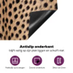 Vacht - Jachtluipaard - Zwart - Wit Inductie beschermer vinyl 3mm middel -zzzzzzz-cc-onderkant
