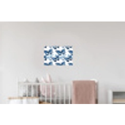 Blauw - Vlinders - Bloemen - Wit Muursticker klein 286 -kinderkamer