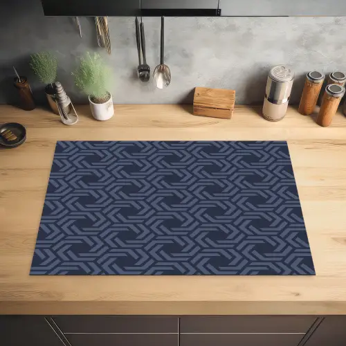 Patroon - Blauw - Geometrisch Inductie beschermer vinyl 3mm klein 276 -sfeer5