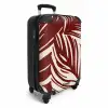 Grote bladeren in rood met beige NBS - Handbagage koffer - Unisex middel -productfoto_3d