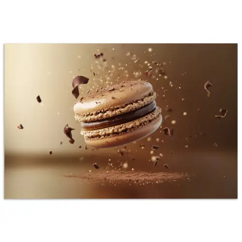 Chocolade - Macarons - Eten - Snoep poster papier klein -3d