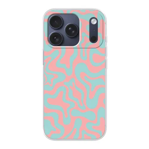 Abstract - Patroon - Blauw - Roze - Kleurrijk Telefoonhoesje iPhone 17 Pro klein -3d