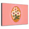 Illustratie - Bloemen - Rand - Roze Textielframe zwart klein -3d